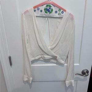 Silence + Noise Long Sleeve Wrap Blouse